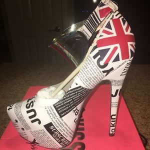Red Kiss Union Jack Stiletto Heels